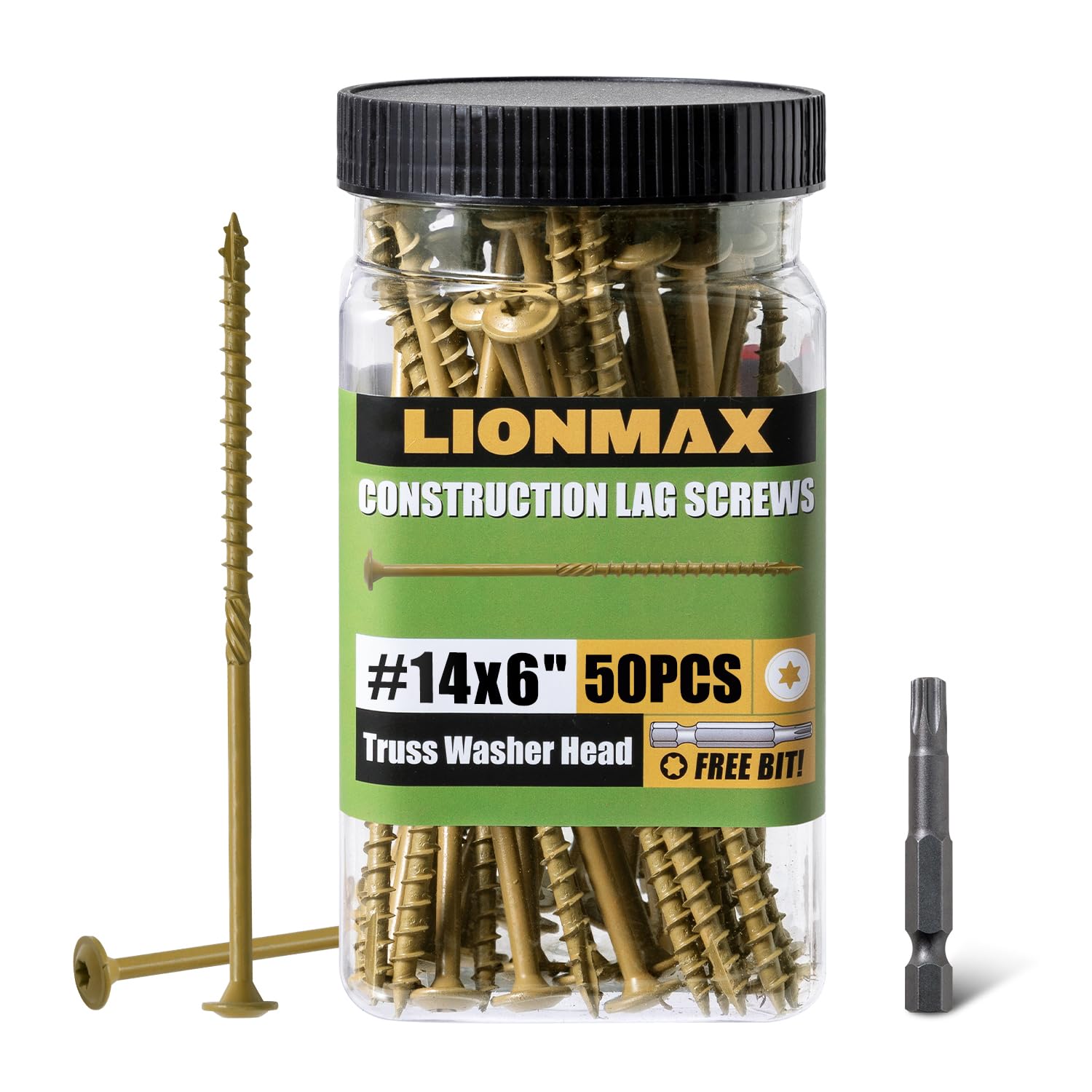 LIONMAX Lag Screws - 3 Inch, 50 PCS -20