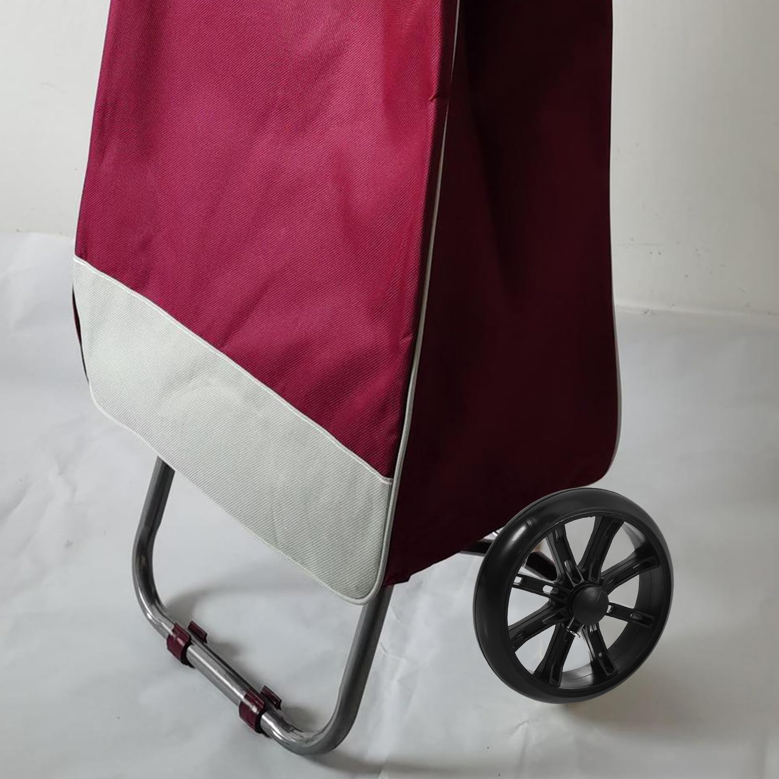 4 ruote per carrello della spesa con clip a scatto - Ruote di ricambio in plastica da 6" per carrelli della spesa pieghevoli, carrelli multiuso e a mano - Foro per asse da 8 mm