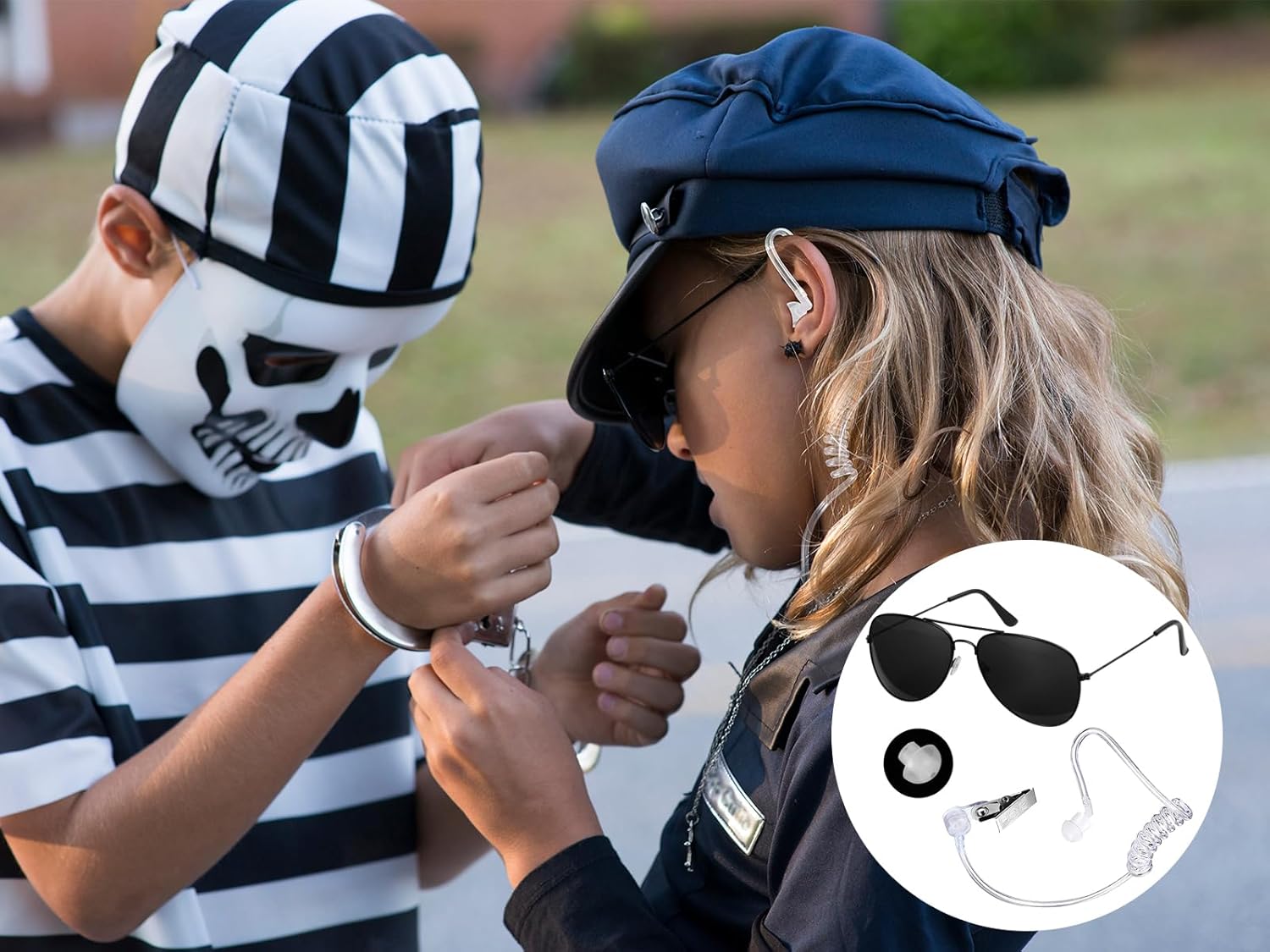 Men in Costume Black-Costume Accessories - Secret-Service and Spy FBI Costumes, Fake Ear Piece and Sunglasses - Image 3