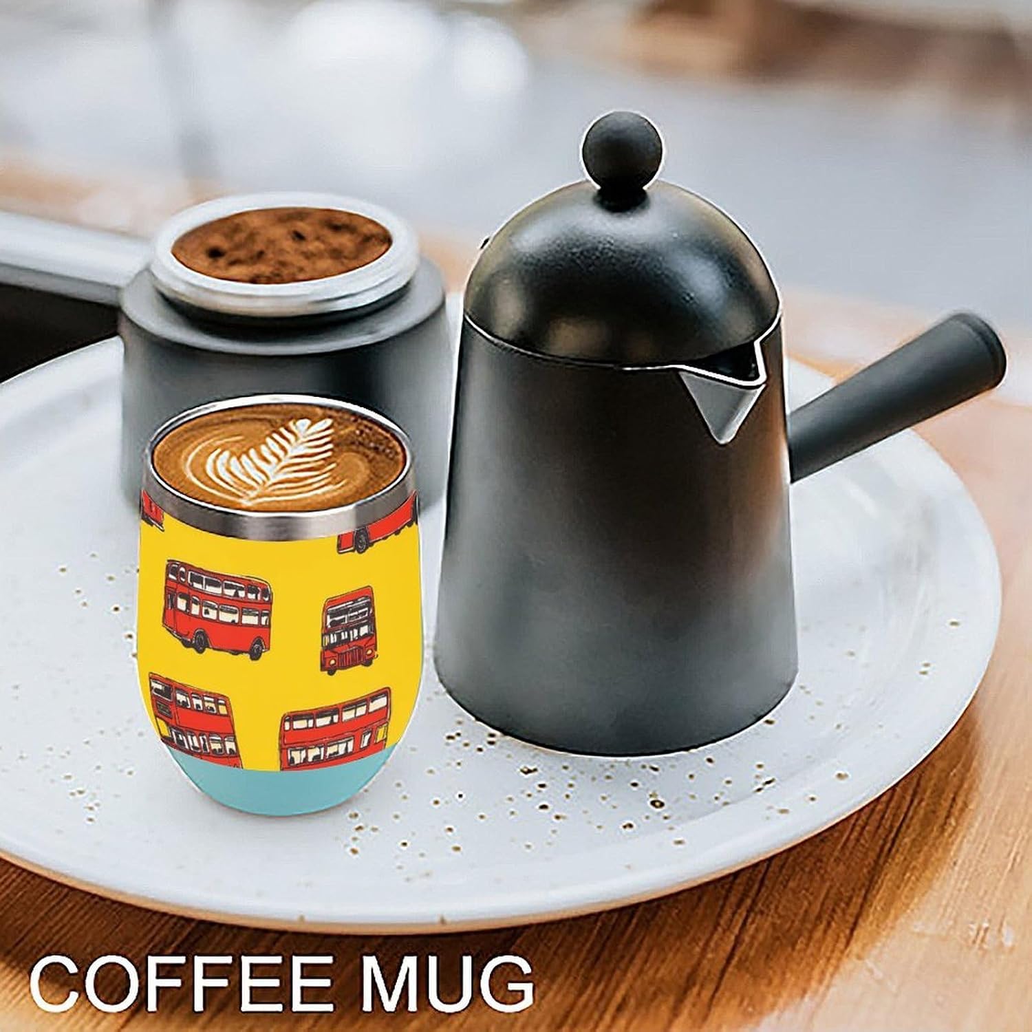 Double Decker Bus Insulated Drinking Cup Stainless Steel Coffee Mug Wine Tumbler with Lid 12OZ