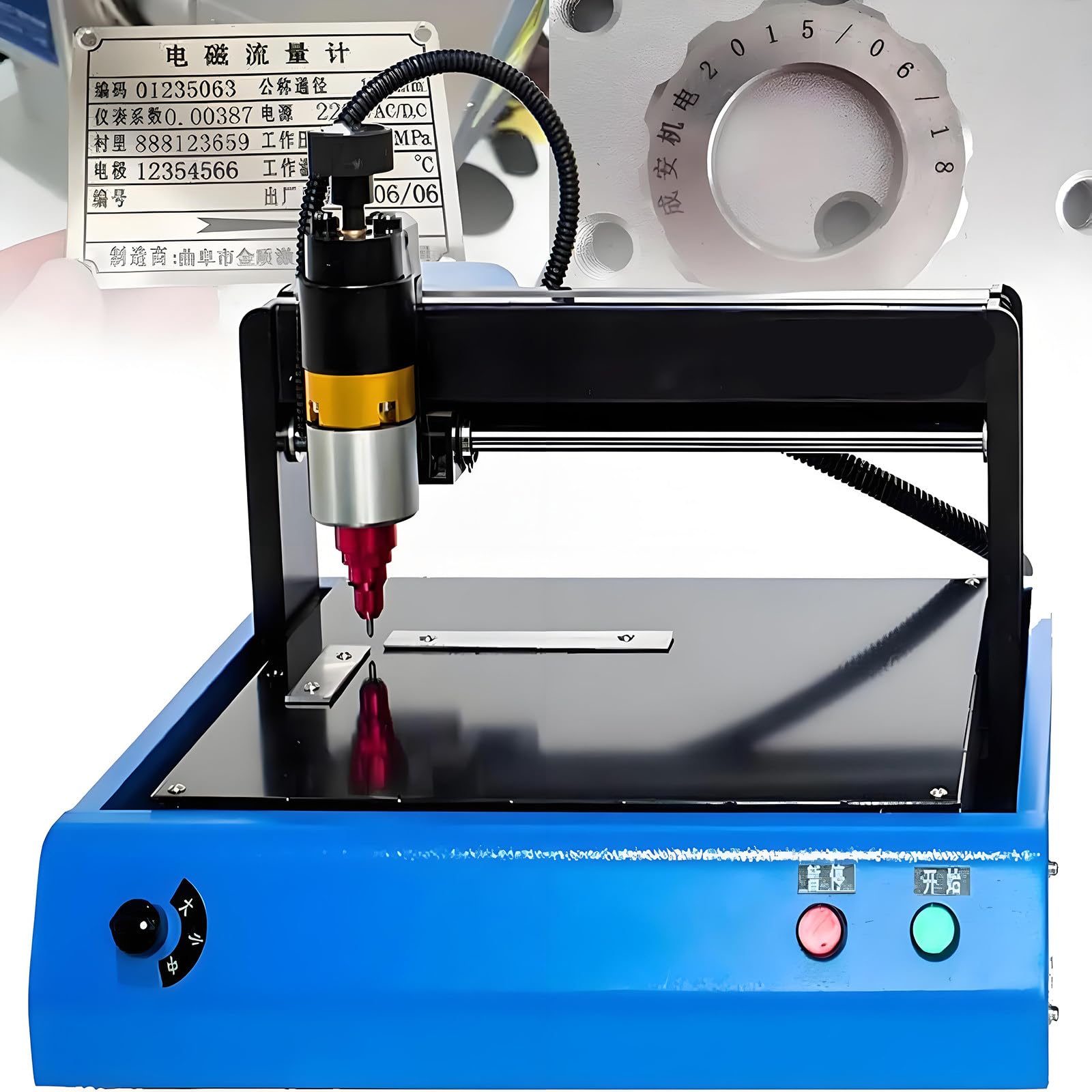 Máquina de marcado de metal, grabador eléctrico de 400 W para letreros de metal y plástico duro, ideal para placas de identificación y grabado personalizado