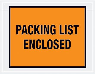 Aviditi PL22 Pre-Printed Envelope, Packing List Enclosed, 7 Length x 5-1/2 Width x 2 mil Thick, Orange (Case of 1000) by Aviditi
