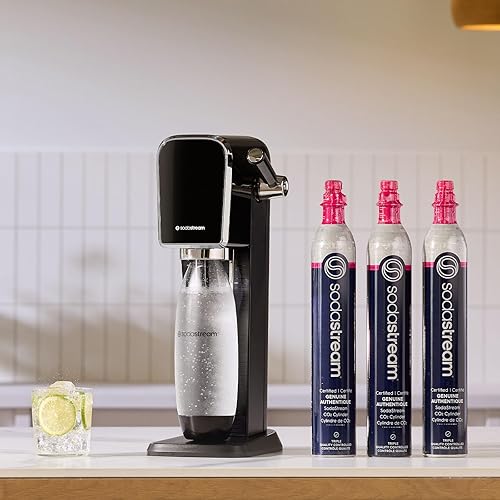 Miniatura 4 de SodaStream Art - Paquete para hacer agua con gas en color negro, con 3 unidades de CO2 y botella de carbonatación