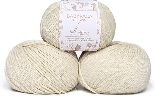 Miniatura 40 de Juego de 6 madejas de 100% lana de alpaca bebé (10.58 oz) de peso DK, fabricadas en Perú, celestial suave y perfecto para tejer y hacer ganchillo