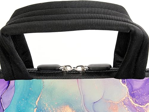 Miniatura 6 de AMARY 15.4" 15.6" laptop sleeve adjustable shoulder strap with handle accessory pocket for men women (Marble-1)