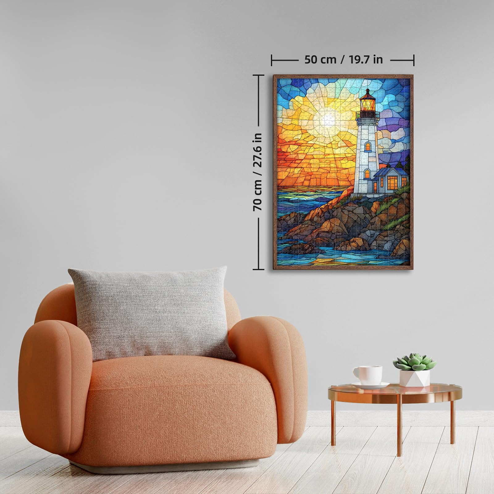 Puzzle coloré en vitrail – Puzzle Impossible de 1000 pièces pour Adultes – Puzzle d'aventure (50 x 70,1 cm)