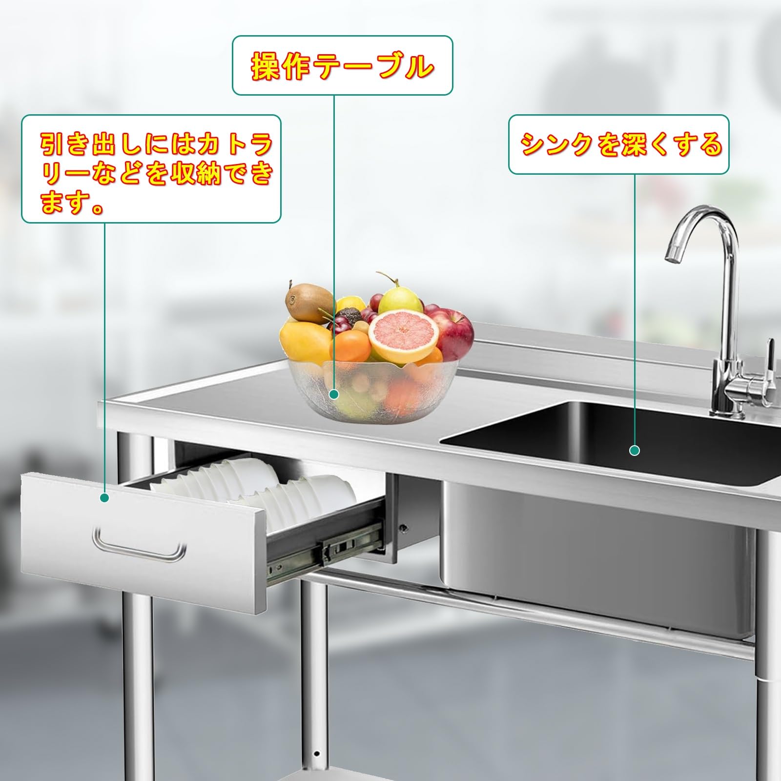 Amazon.co.jp: ガーデンシンク ステンレス流し台 流し台 ステンレス製 