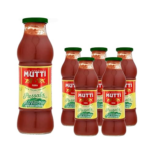 Miniatura 26 de Mutti Puré de tomate (Passata), 24.5 onzas Paquete de 6 Marca de tomates #1 de Italia Sabor fresco para cocinar Tomates enlatados Apto