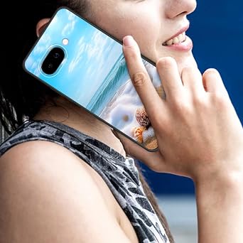 for Pixel 9a Case,Slim Shockproof TPU Soft Rubber Silicone Cover Phone Case for Google Pixel 9a,Beach Seashells Ocean Waves