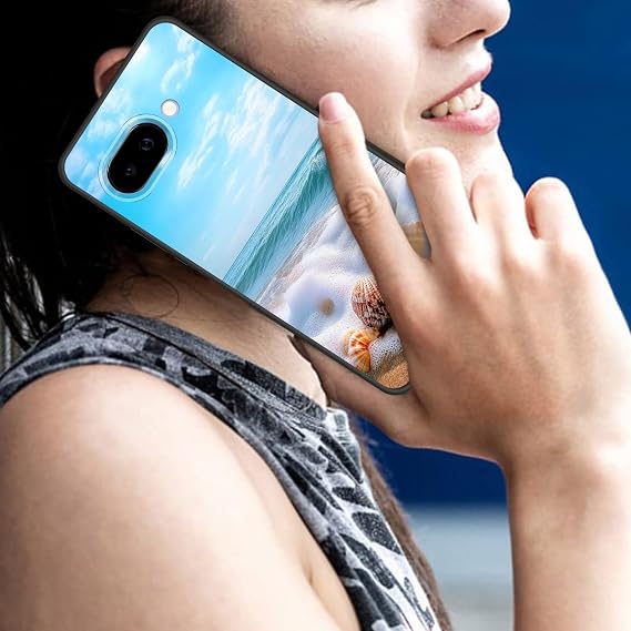for Pixel 9a Case,Slim Shockproof TPU Soft Rubber Silicone Cover Phone Case for Google Pixel 9a,Beach Seashells Ocean Waves