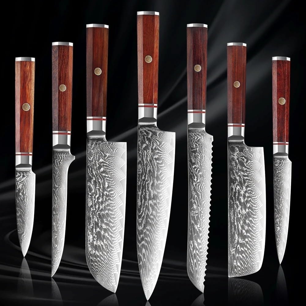 Set Cuchillos Cocina 7 Piezas Acero Inoxidable