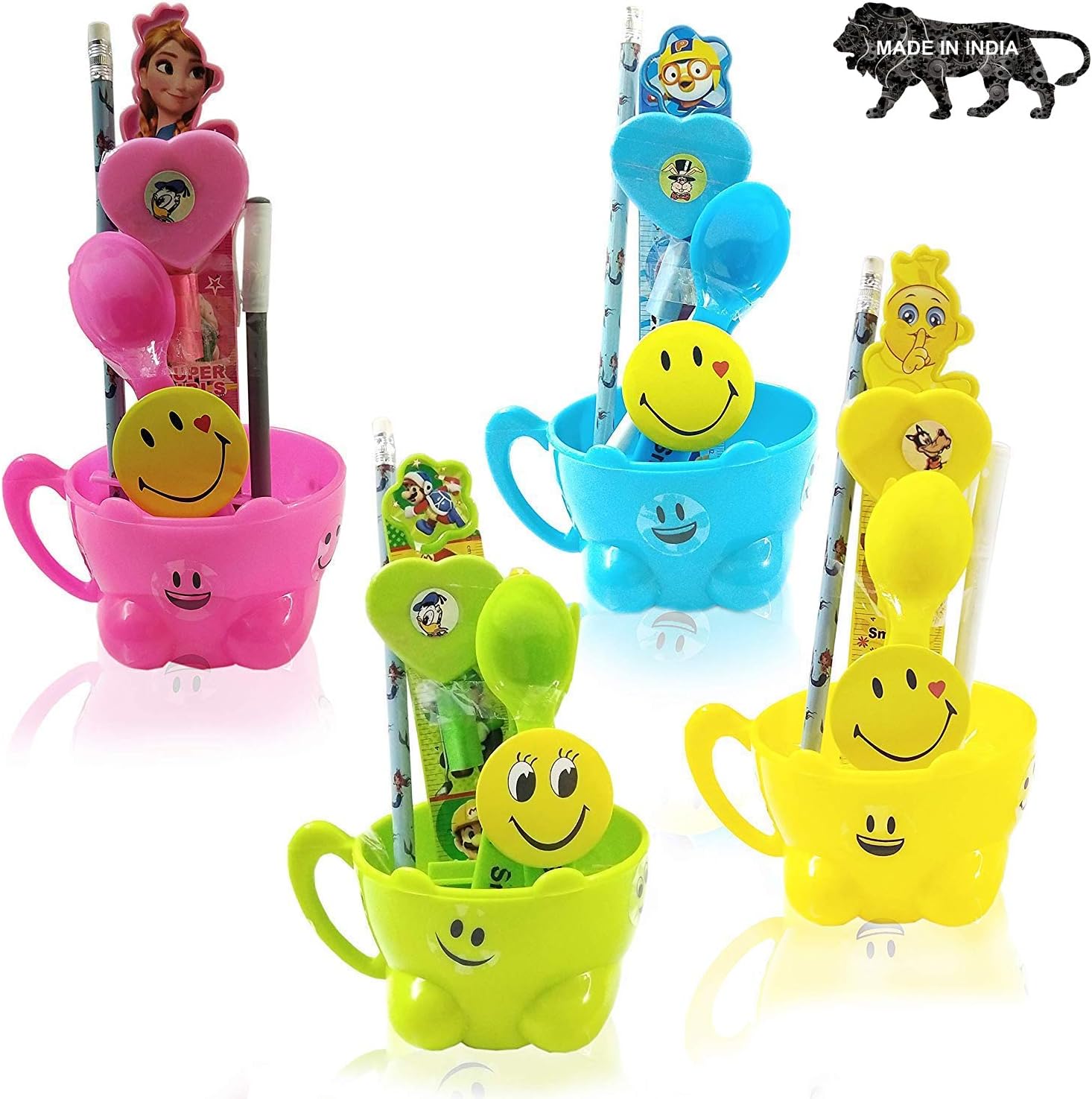 ARVANA cup pen stand holders for return gift for kids birthday party in bulk gift for girls / boys - pack of 12