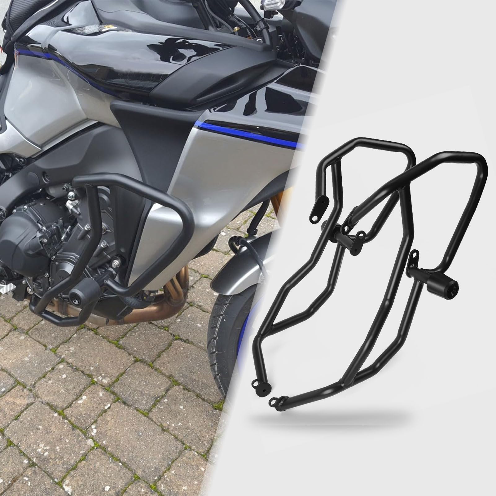 WOOGA Motorcycle Engine Guard Frame Falling Protection Crash Bar with Frame Slider fit for YA&MA&HA Tracer 9 / GT Tracer9GT Accessories 2021 2022 2023 2024