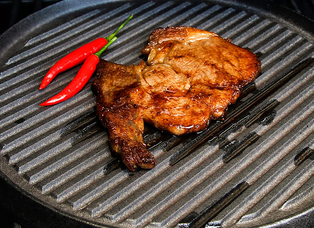 Planchas de hierro fundido de 12 pulgadas, parrilla reversible 2 en 1 con asa, sartén reversible para estufa, cocina de gas, estufa eléctrica, parrilla abierta fuego 6