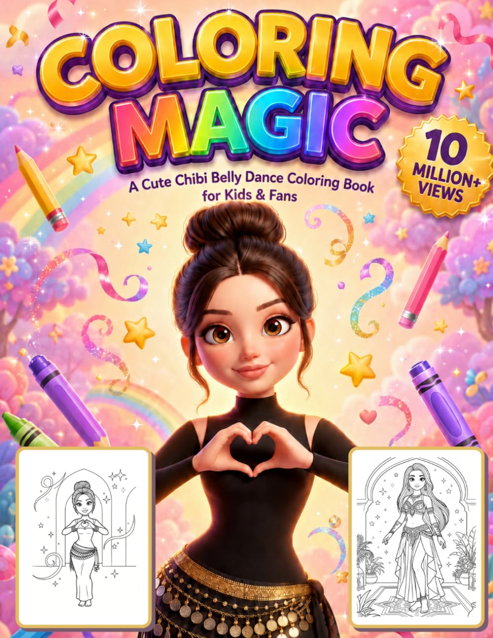 Coloring Magic: A Cute Chibi Belly Dance Coloring Book for Kids & Fans