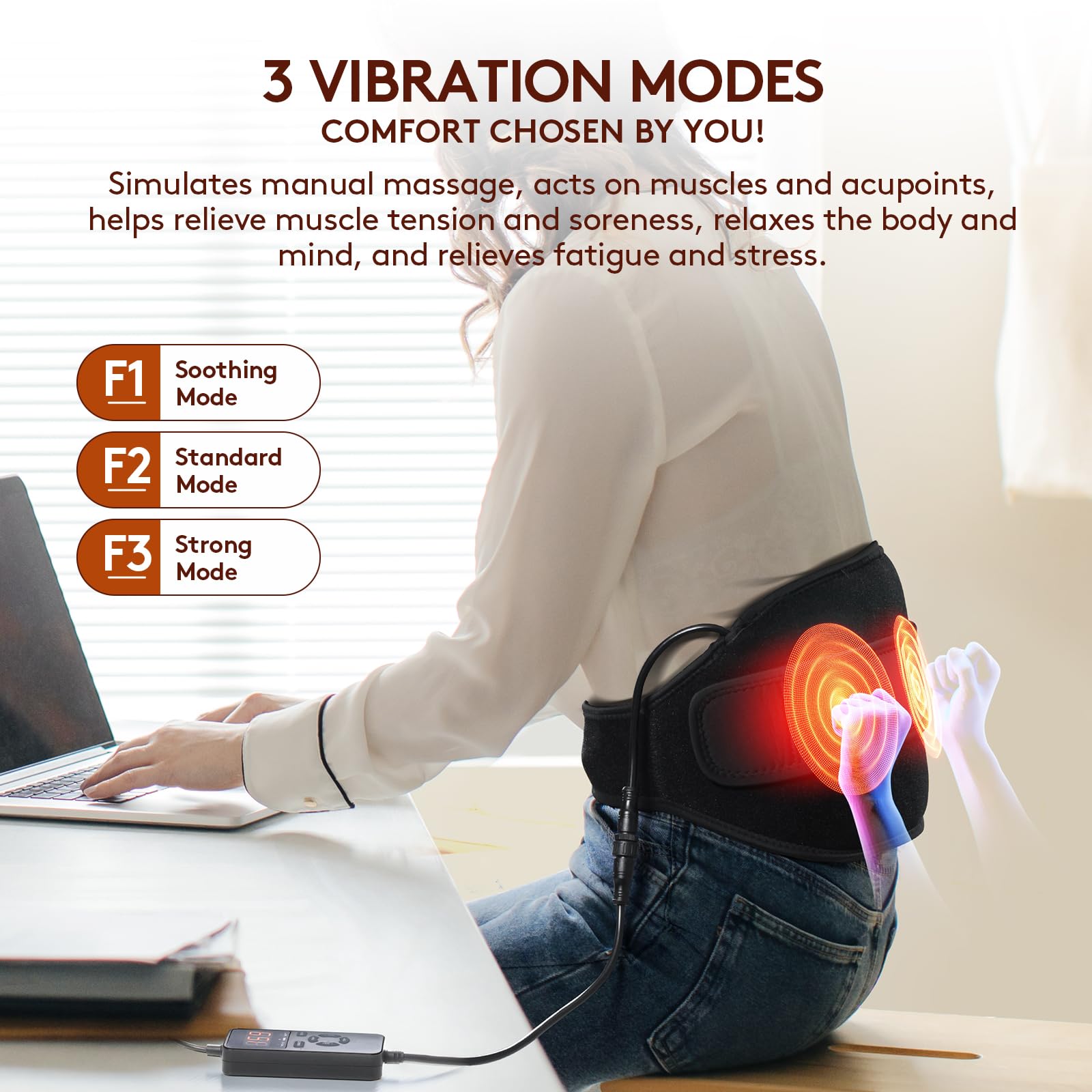 Amazon.com: UTK Vibrating Far Infrared Heating Pad for Back Pain Relief,  Hot Enough, Gift for Women Men, Massager Heating Pads for Lower Back, 16  Timers Auto-Off, 20 Natural Jade, 35-55" Adjustable Size :