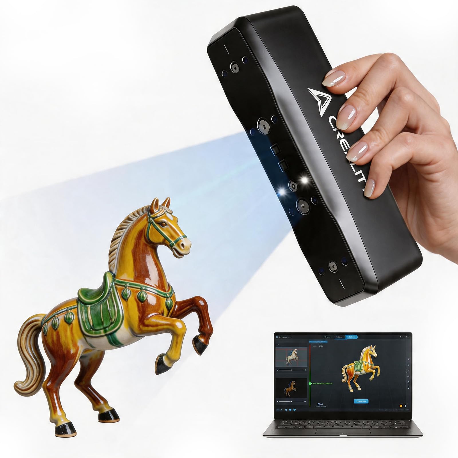 Photo 1 of Creality Otter Lite Basic 3D Scanner with High Precision 0.05mm, up to 30FPS Scanning Speed, Support 20-2000mm Objects for Windows Mac iPhone Android, Reverse Engineering & DIY Projects