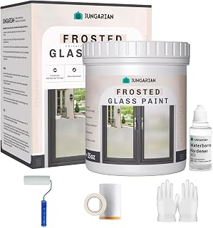 Frosted Glass Paint Kit, Window Privacy Film Paint, Water-Based, Waterproof & UV Resistant, Frosted Glass Spray for Bathroom, Kitchen, Sliding Door, 35oz (wiht Tools)