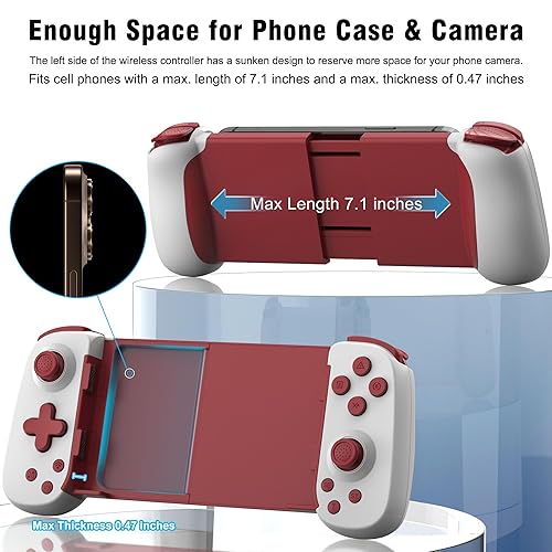 Miniatura 10 de Wireless Phone Controller for iPhone/Android, Mobile Game Controller with Hall Joystick Suitable for Xbox Cloud Gaming, PS Remote Play, Steam Link