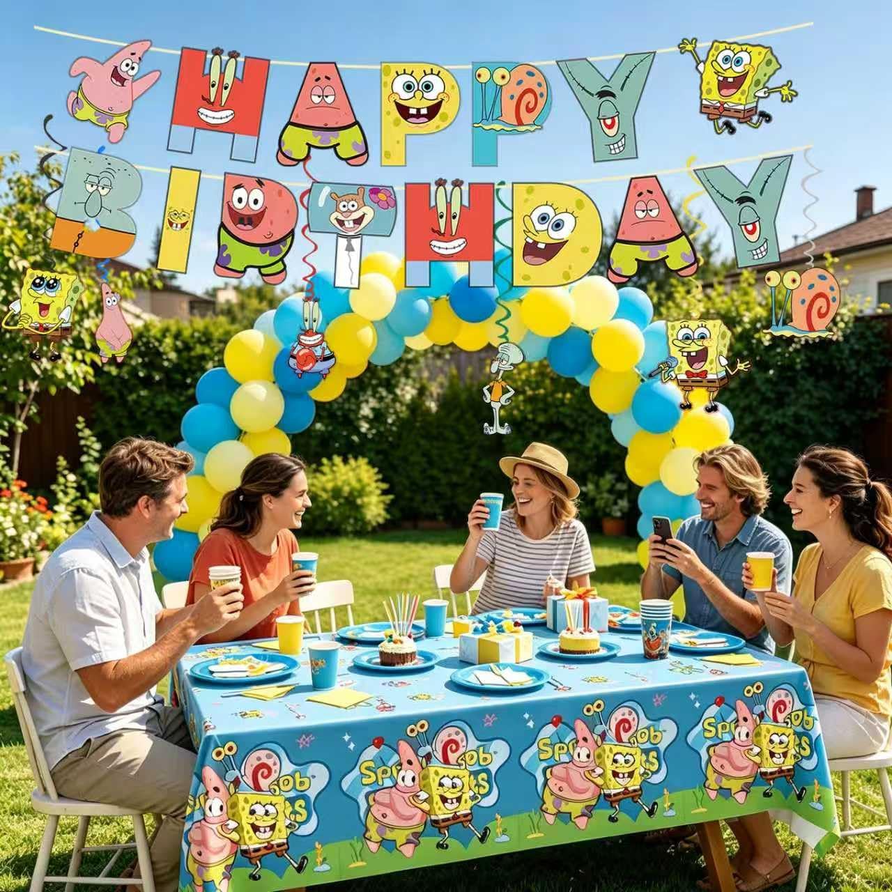 118 Pcs haimian Birthday Party Supplies Set, anime Theme: 1Banner, 20Cups, 6Hanging Swirls, 30(Spoons+Forks+Knives), 1Tablecloth, 20Plates(9 inch), 20Plates(7 inch), 20Napkins image 5