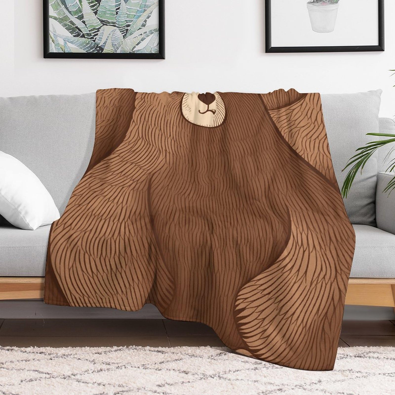 Couverture flanelle haut de gamme marron douce et durable