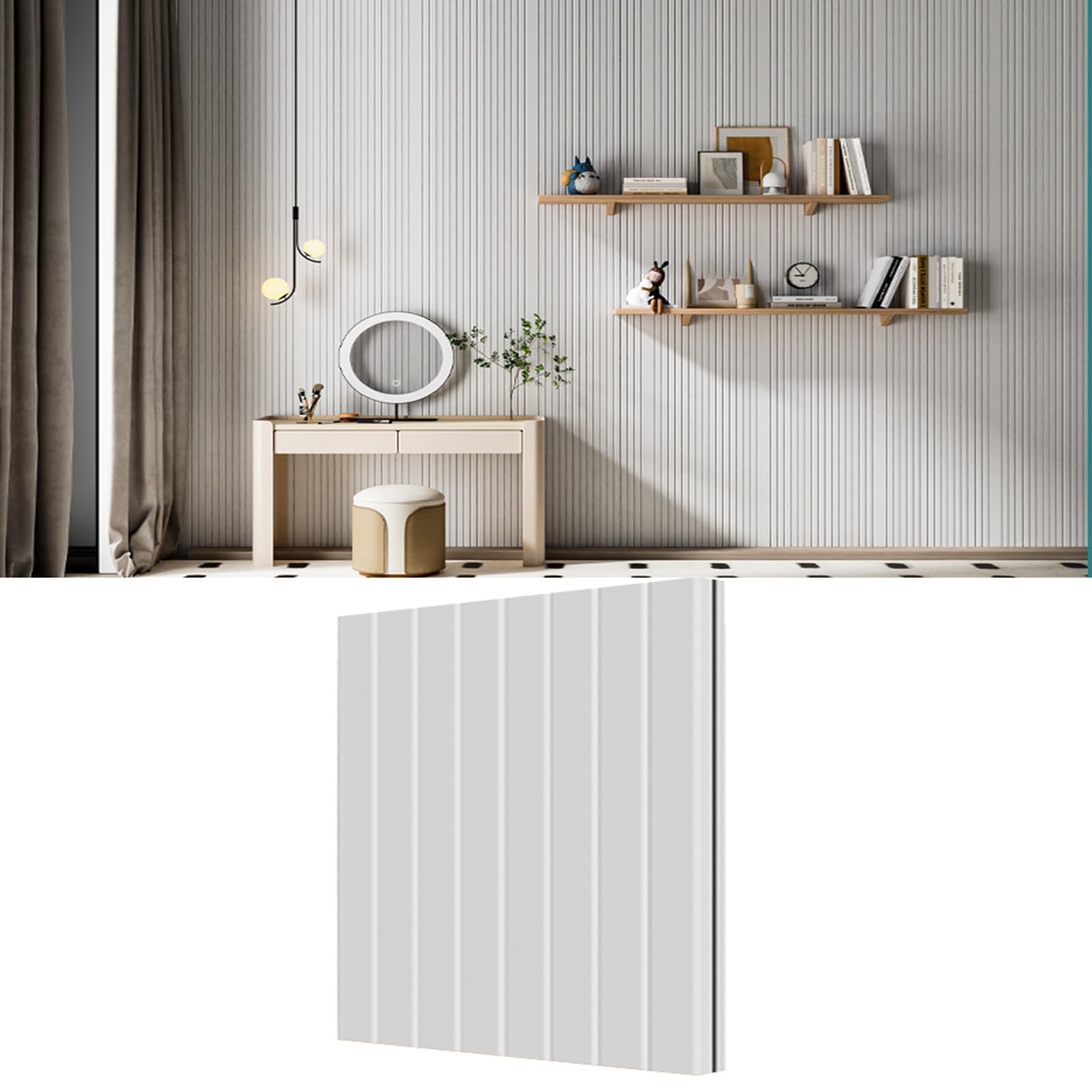 Pannelli Fonoassorbenti Decorativi, Pannelli Adesivi Insonorizzanti Parete, Insonorizzazione Stanza Bass Trap per Trattamento Acustico Studio Ufficio 50 x 50 x 2 CM(Bianca)