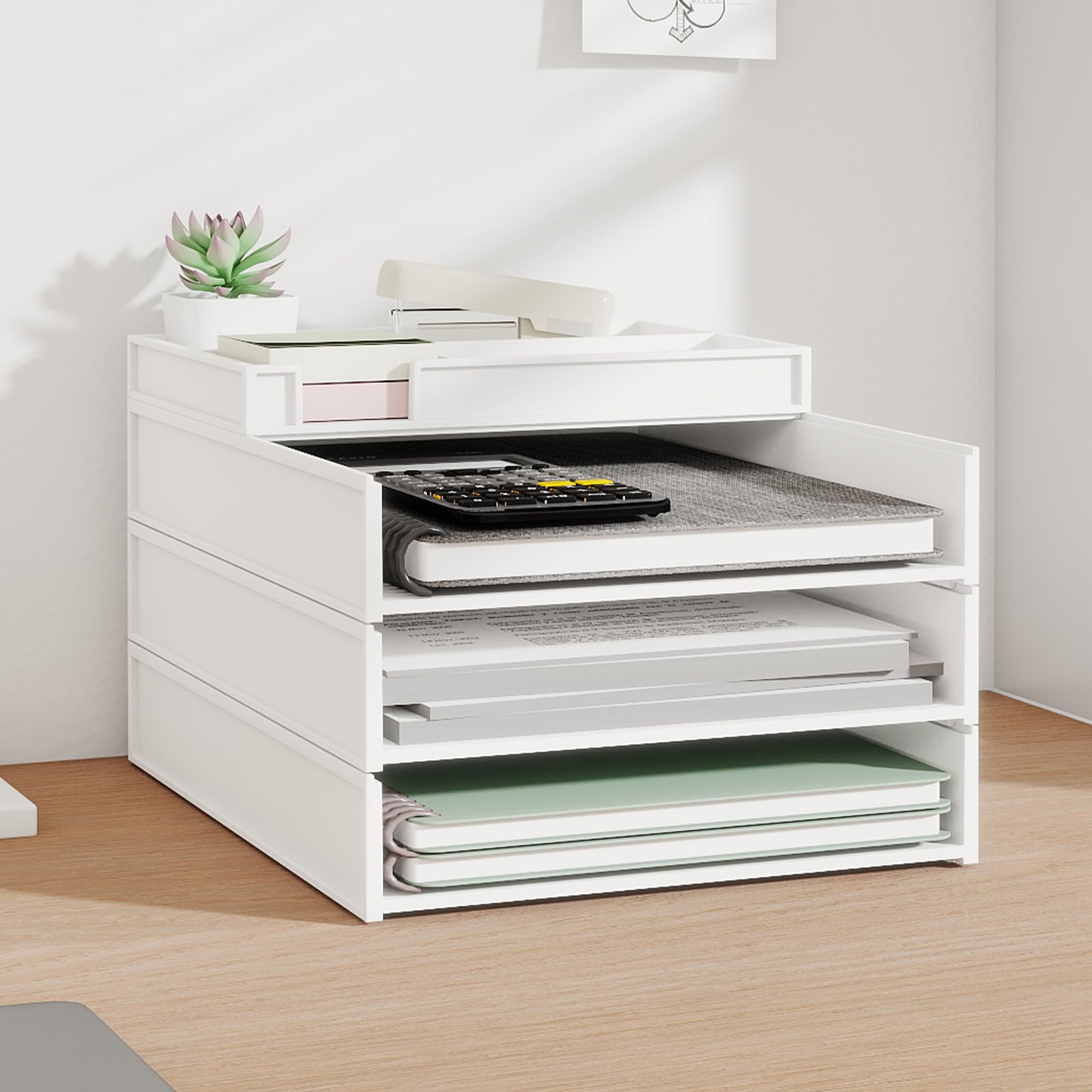 PUNCIA 3 Tier Paper Tray A4 Desk Tidy Organiser