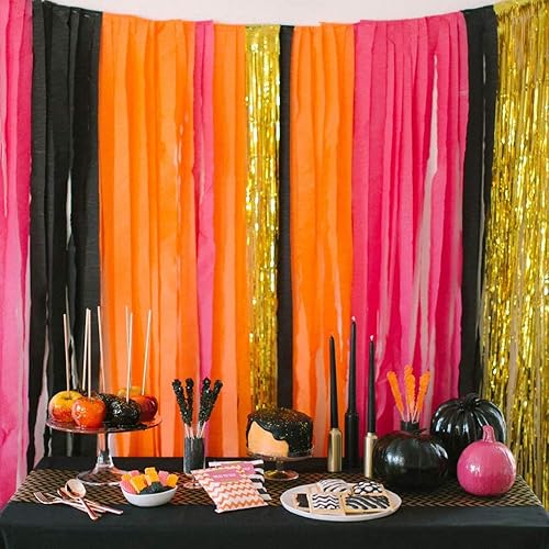 Vista 30 de 8 rollos de serpentinas de papel crepé doradas, decoración de fiesta de Año Nuevo, graduación, Navidad, arco iris, suministros de bricolaje