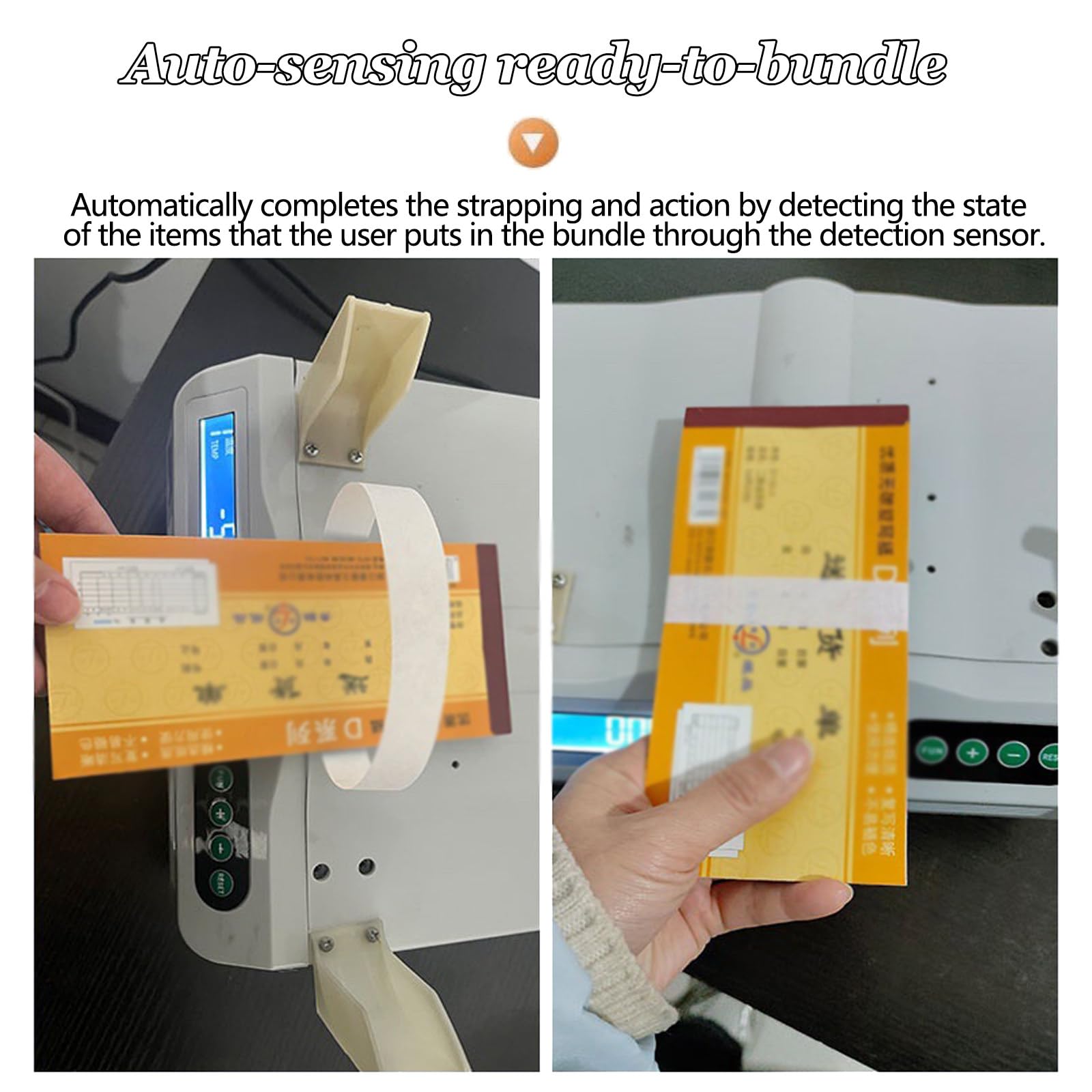 Confezionatrice automatica denaro,efficiente macchina automatica per impacchettare banconote con schermo LCD per professionisti finanza e cassieri - Velocizza gestione del contante