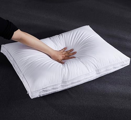 Miniatura 10 de Three Geese Almohada de capa ajustable, almohada de cama ensamblada, mezcla de funda de algodón suave, buena para dormir boca abajo y de lado,