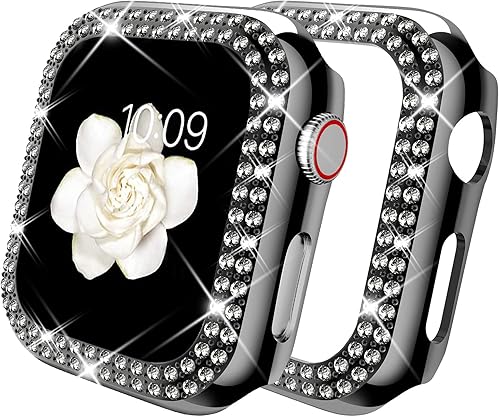Miniatura 8 de DABAOZA Funda compatible con Bling Apple Watch Ultra 21 SE Series 9 8 7 6 5 4 3 2 1, brillante para mujeres y niñas, con diamantes de imitación de