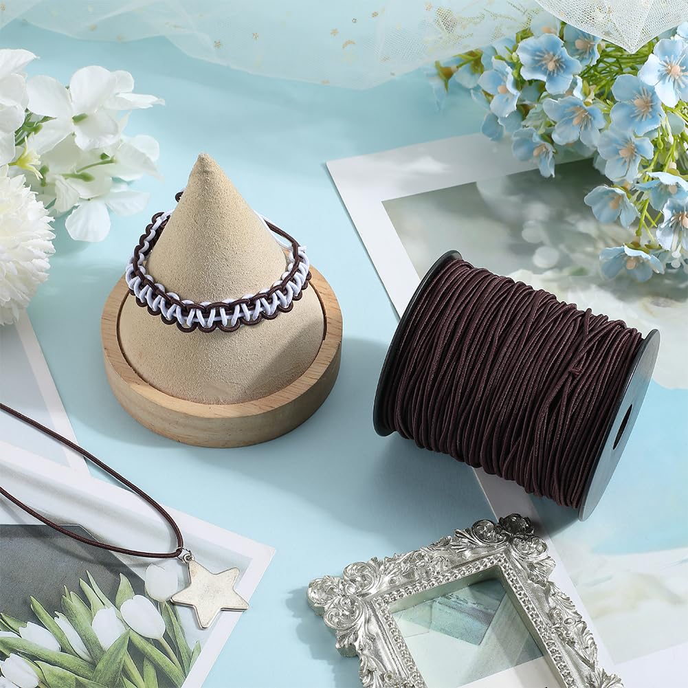 SUNNYCLUE 1 Roll 109 Yards/100M Jewellery Bead String Polyester Elastic Cord 1.5mm Coconut Brown Beading Sewing Cords with Spool Stretchy Jewellery Thread for Bracelet Necklaces Jewellery Making Craft - Image 4