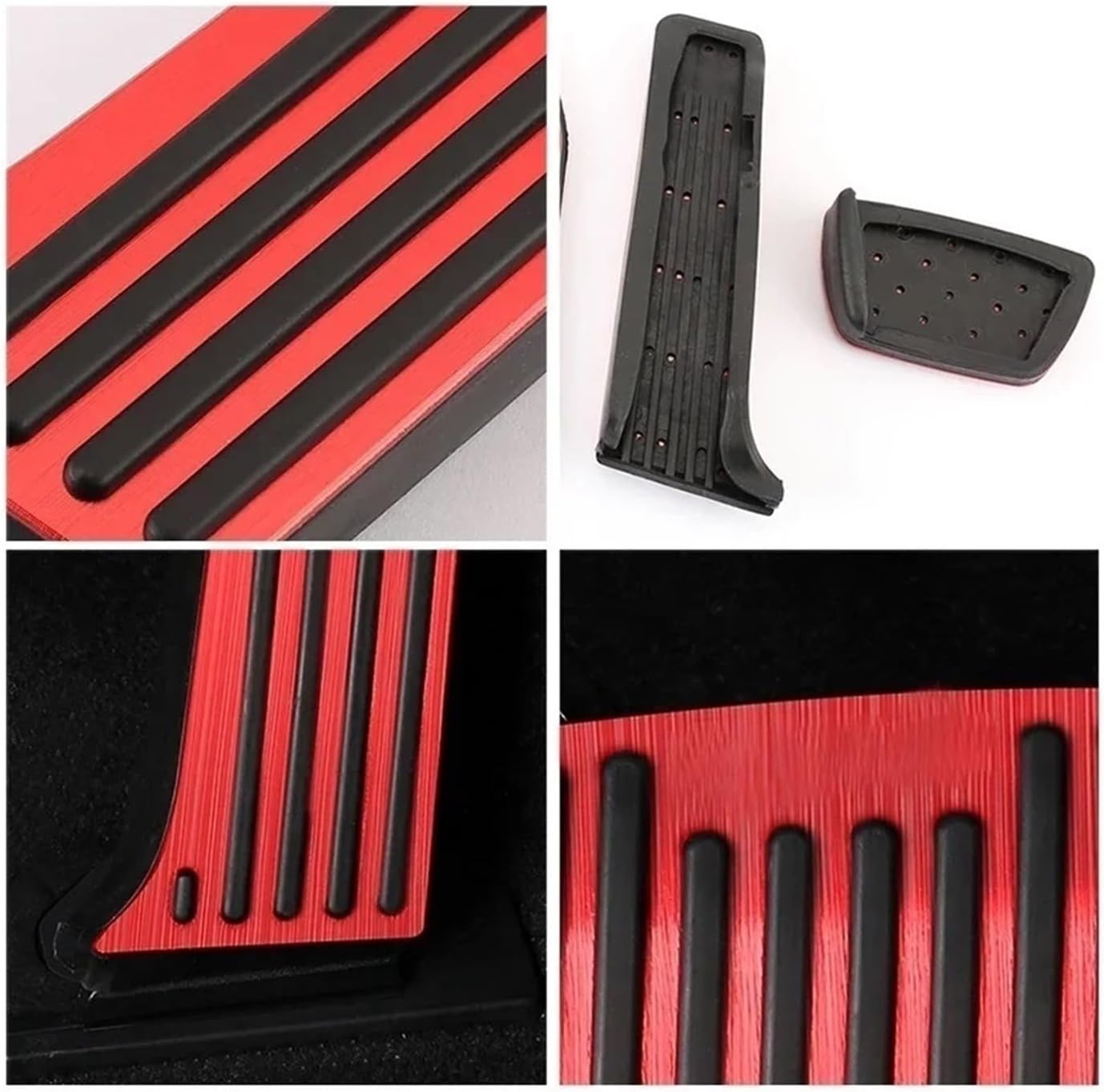 Car Accessories Aluminum Accelerator Gas Pedals Brake Non-drilling Cover Footrest Pad Compatible with Toyota Rav4 Rav 4 Xa50 2019-2021 2022(Footrest Red)