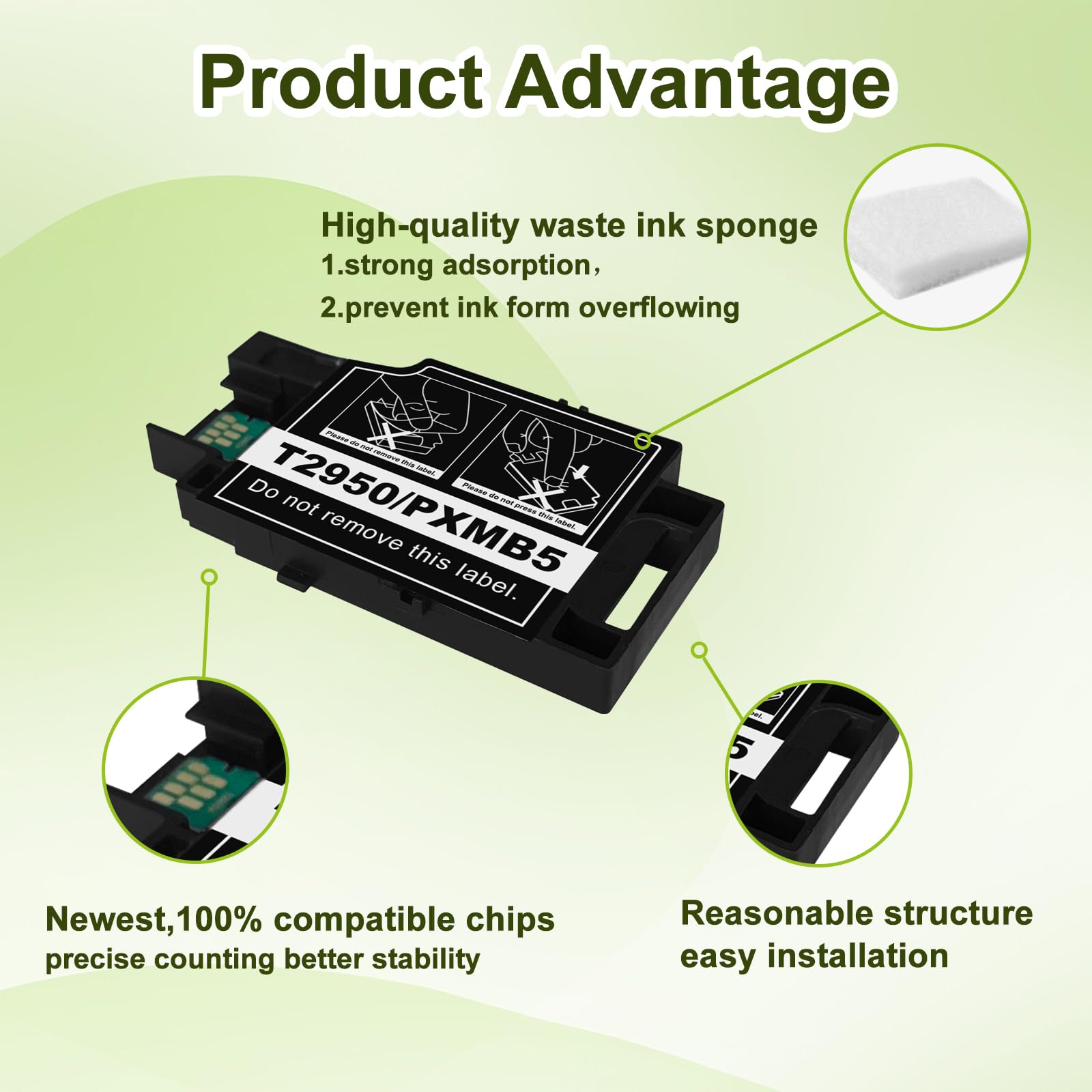 T2950 T295000 C13T295000 PXMB5 Scatola di manutenzione compatibile con Epson Workforce WF-100 WF-110 WF-100W (5 pezzi)