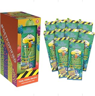 Slime Licker by BobaVida Blue Raspberry Sour Popping Boba Pearls | No Corn Syrup Fruit Boba Pearls | Popping Boba For Drinks & Desserts | Gluten-Free, Non-GMO | Includes Straws | 3oz Each (10 Pouches)