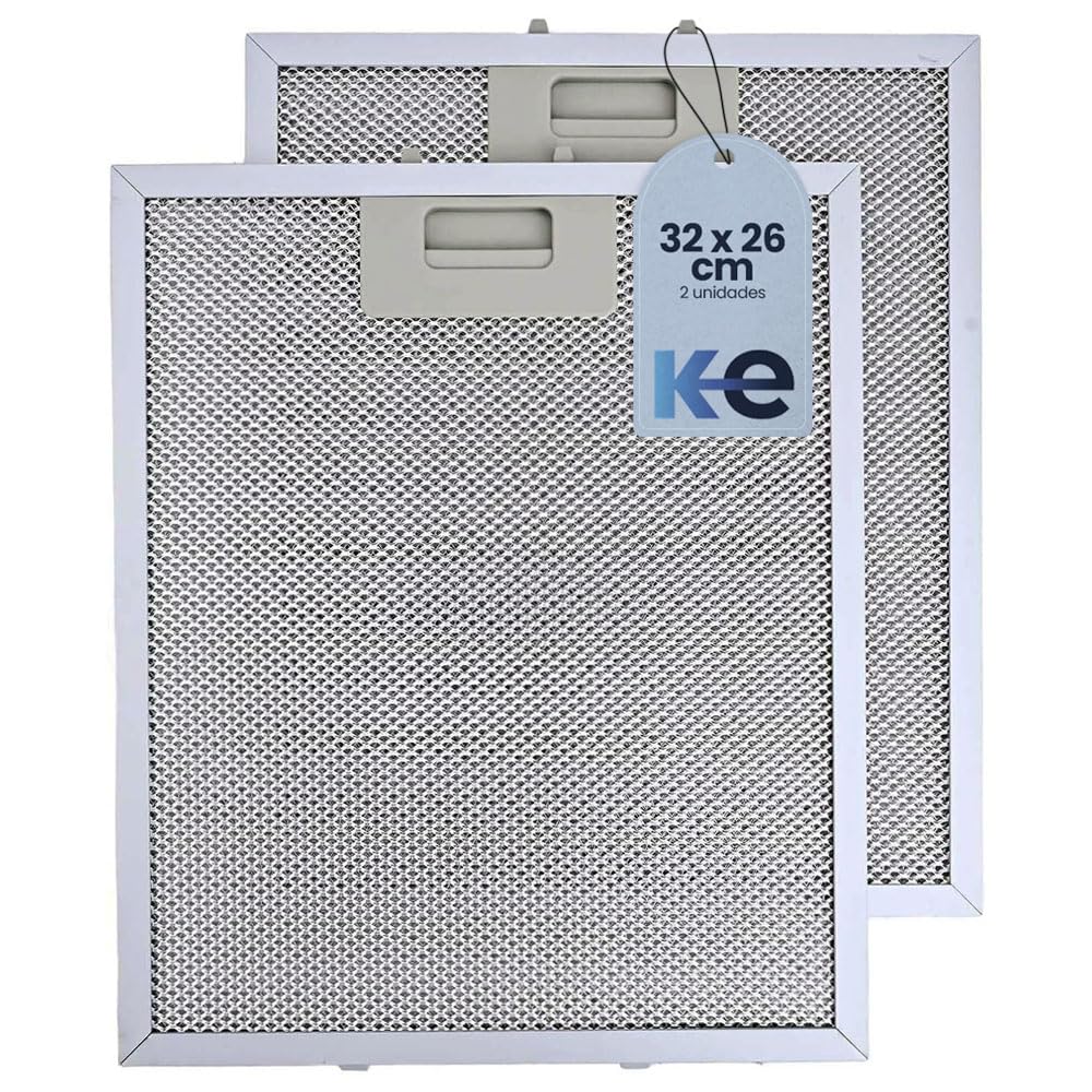 Anakel Home Filtros de Campana Extractora 400472918 compatibles con TEKA DM90 DM60 | 2 Unidades Filtro Metálico 32x26cm (Revisar Medidas entre Pestañas)