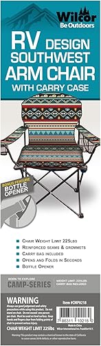 Miniatura 4 de Wilcor Silla de campamento, juego de 2, silla plegable para exteriores, silla portátil para césped al aire libre para campamento. abrebotellas