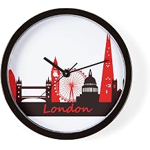 CafePress London Landmarks Tee 3Cp 10" Wall Clock for Livingroom, Kitchen, or Office