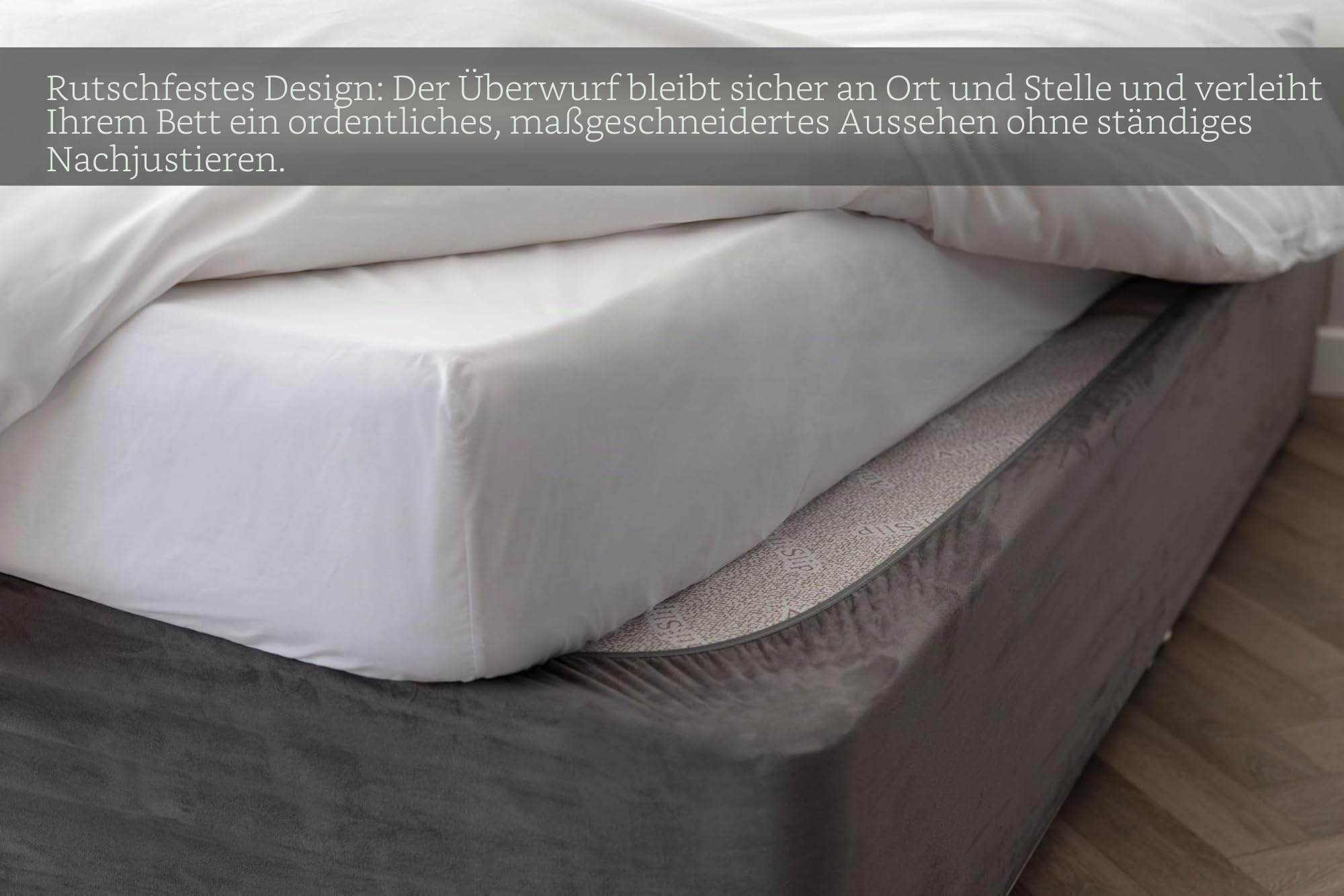 Belledorm Querbehang 48,3 cm Extra tief Faltenvolant Velourslederimitat Doppelbett