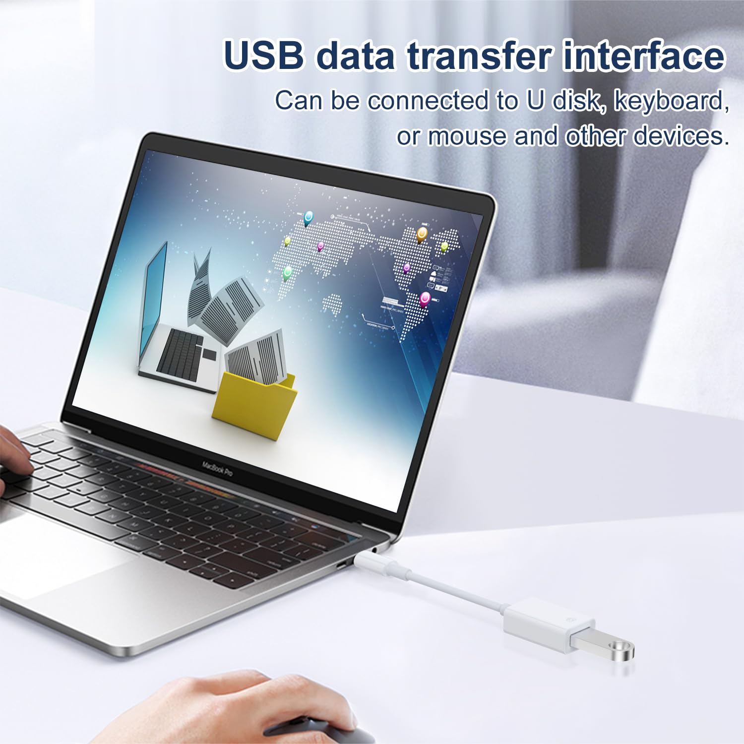 Adaptador USB C a USB 3.0, USB C macho a USB hembra, cable OTG Thunderbolt3 a USB adaptador compatible con MacBook Pro/Air, iPhone 16 Pro Max/16 Plus/16/15, Galaxy S24/S23/S22/S21 (1)