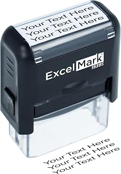ExcelMark Custom Rubber Stamp Clean & Easy Stamping Personalized Self-Inking Stamp Small