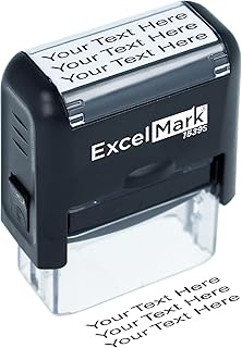 ExcelMark Custom Rubber Stamp – Clean & Easy Stamping – Personalized Self-Inking Stamp (Small)