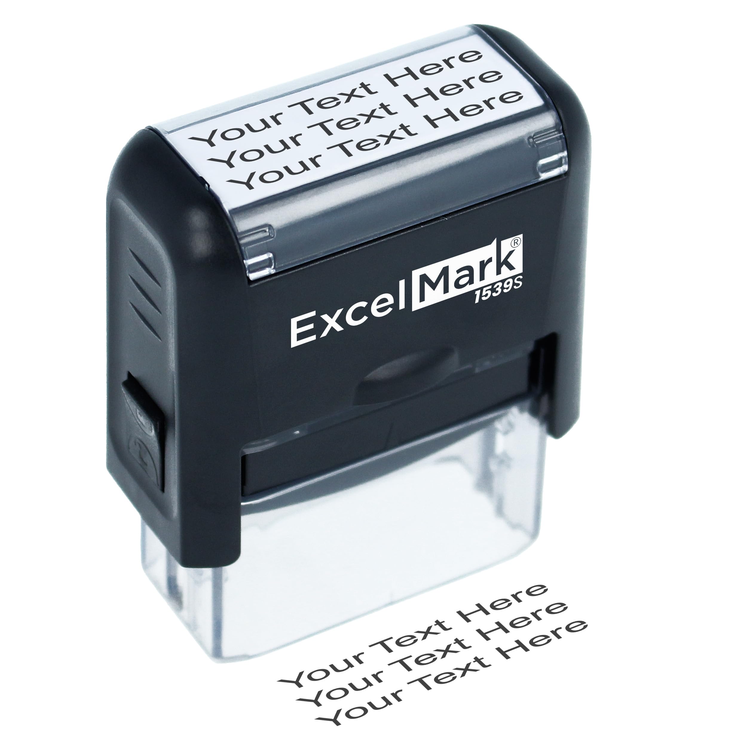 ExcelMark Custom Rubber Stamp – Clean & Easy Stamping – Personalized Self-Inking Stamp (Small)