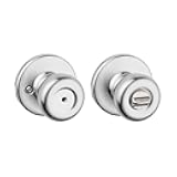 Tylo Interior Privacy Door Knob with Lock, Door Handle For Bathroom and Bedroom, Satin Chrome Keyless Turn Lock Doorknob, 1 Count (Pack of 1)