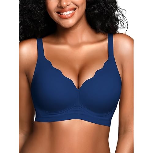 Wireless Jelly Bras for Women No Underwire with Support - S-2XL Seamless Bralettes Everyday Comfort Tshirt Padded Bra