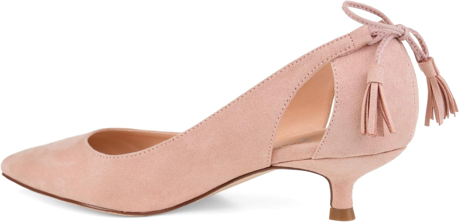 Brinley Co. Womens Pointed Toe Cut-Out Pump Pink, 8 Regular US