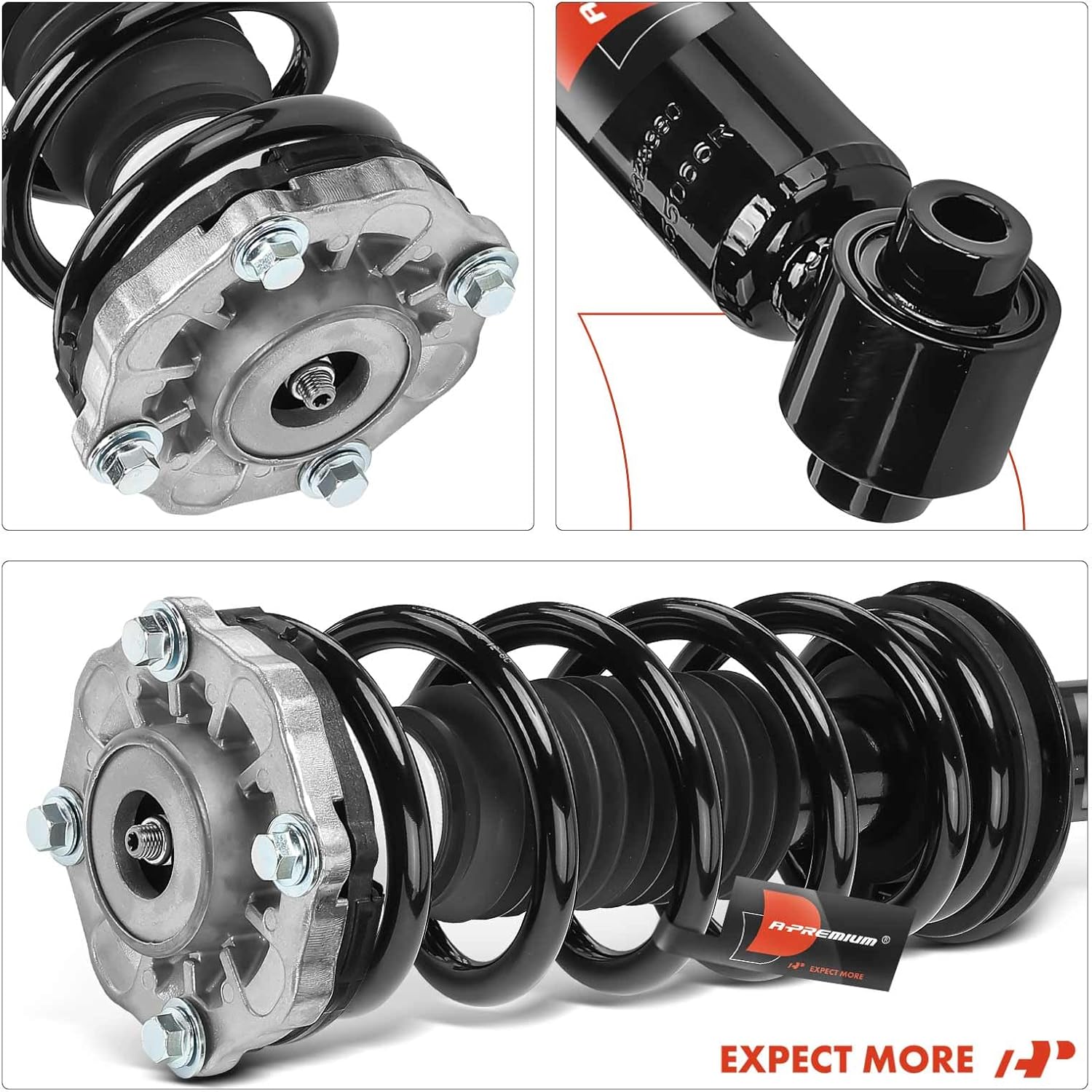 A-Premium Rear Pair (2) Complete Strut and Coil Spring Assembly Compatible with BMW G01 Series X3 2018 2019 2020 2021 2022, Driver and Passenger Side