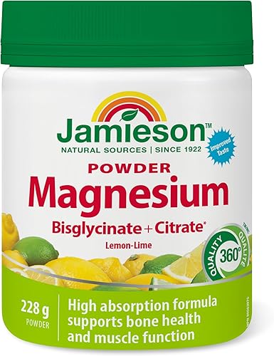Jamieson Mezcla de bebida de magnesio, sabor natural a limón y lima