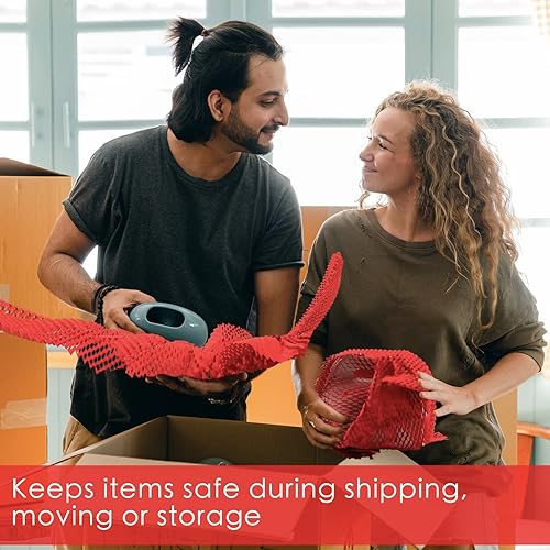 Miniatura 6 de Papel de embalaje de nido de abeja, rollo de embalaje de panal de abeja de 11.5 x 164 pies, papel de embalaje ecológico, papel de estraza de