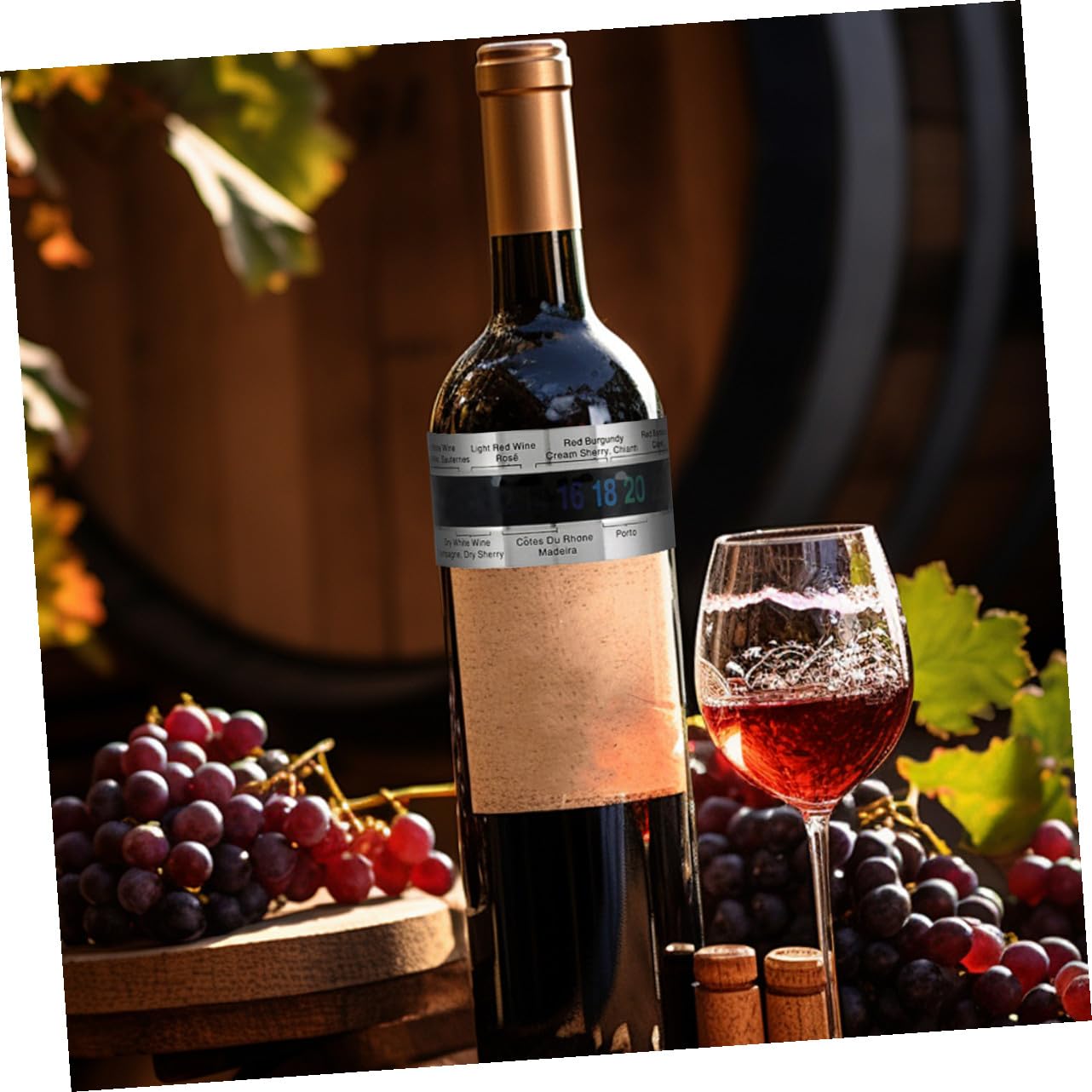 Wine Bottle Thermometer, Stainless Steel Instant Read Probe